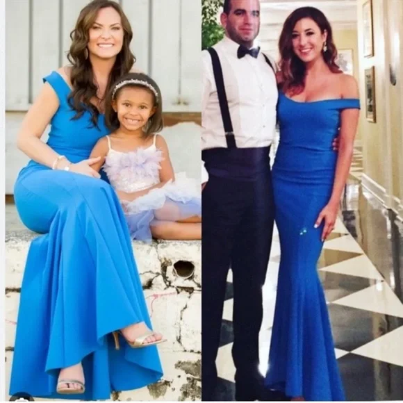 La Petite Robe di Chiara Boni Cobalt Maeli Gown Maxi Dress in Size Medium - Picture 5 of 13